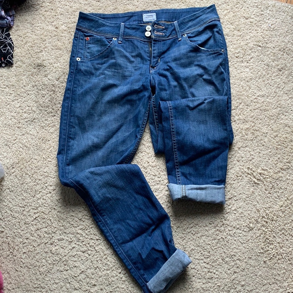 Hudson cropped straight legged jeans